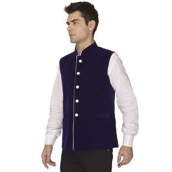 Blue Velvet Nehru Jacket 2