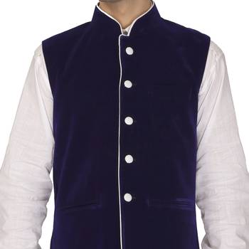 Blue Velvet Nehru Jacket 4
