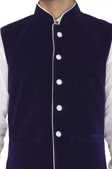 Blue Velvet Nehru Jacket