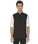 Black Cotton Poly Nehru Jacket