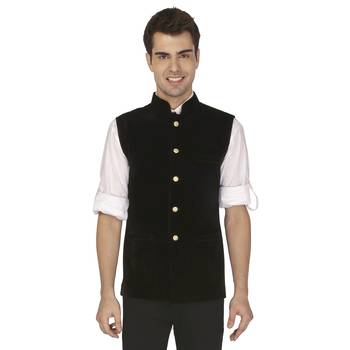 Black Velvet Nehru Jacket 1
