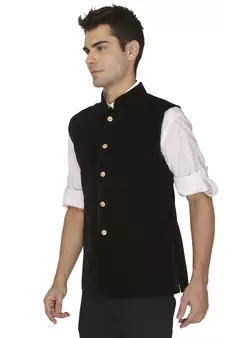 Black Velvet Nehru Jacket