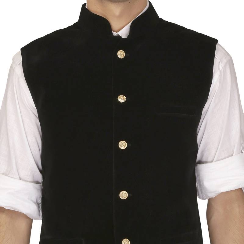 Black Velvet Nehru Jacket