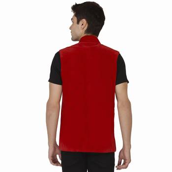 Red Cotton Nehru Jacket 3