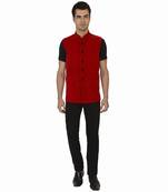 Red Cotton Nehru Jacket