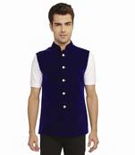 Blue Velvet Nehru Jacket