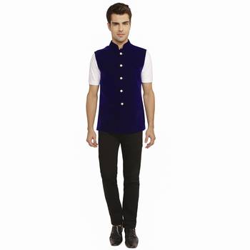Blue Velvet Nehru Jacket 2