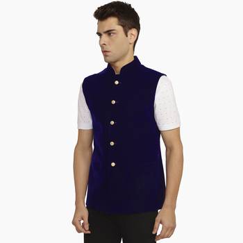 Blue Velvet Nehru Jacket 3