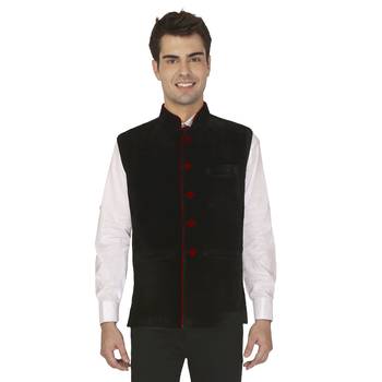 Black  Velvet  Nehru  Jacket 1
