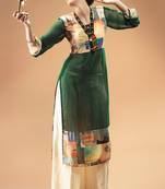 Green Georgette Digital Printed Kurti