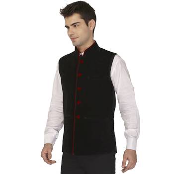 Black  Velvet  Nehru  Jacket 2