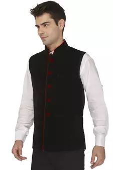 Black  Velvet  Nehru  Jacket