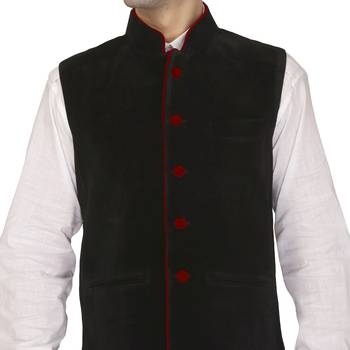 Black  Velvet  Nehru  Jacket 4