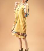 Cream Georgette Digital Printed kurti