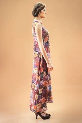 Multi Colour Georgette Kurti Comprising Allover Rose Prints 3