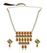 Golden Kundun Stud Gold Platted Brass Pendant Set