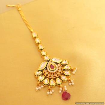 Beautiful Kundan Ruby Maang Tikka 1