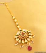Beautiful Kundan Ruby Maang Tikka