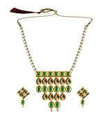 Golden Kundun Stud Gold Platted Brass Pendant Set