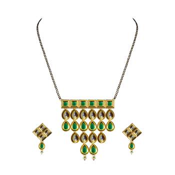 Golden Kundun Stud Gold Platted Brass Mangalsutra 1