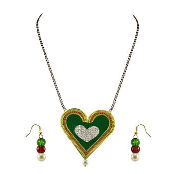 Golden Stone Stud Gold Platted Brass Mangalsutra 1