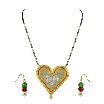 Golden Stone Stud Gold Platted Brass Mangalsutra 1