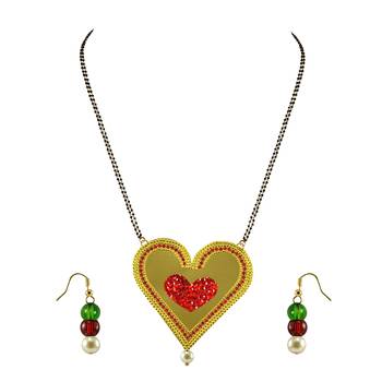 Golden Stone Stud Gold Platted Brass Mangalsutra 1