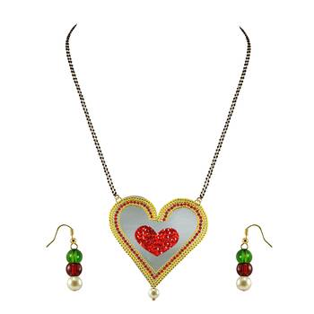 Golden Stone Stud Gold Platted Brass Mangalsutra 1