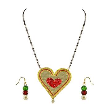 Golden Stone Stud Gold Platted Brass Mangalsutra 1