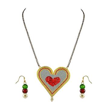 Golden Stone Stud Gold Platted Brass Mangalsutra 1