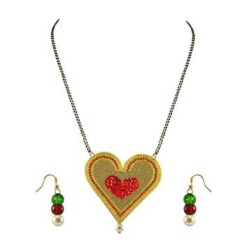 Golden Stone Stud Gold Platted Brass Mangalsutra 1