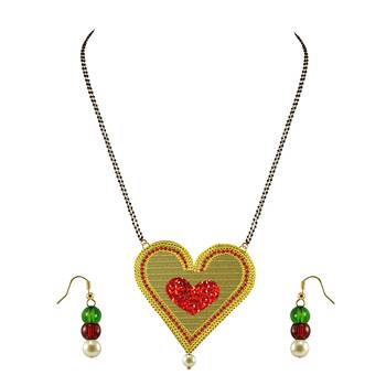 Golden Stone Stud Gold Platted Brass Mangalsutra 1