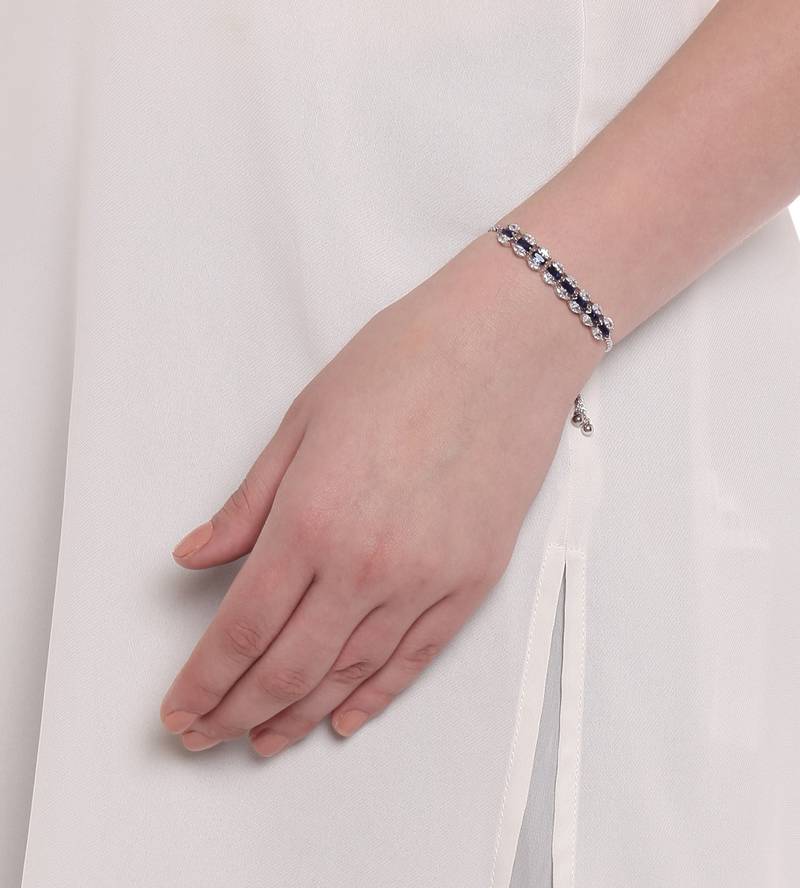 Silver cubic zirconia bracelets for women || Buy fashion bracelets online