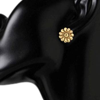 Vintage Stud White Copper Stud Earring for Women 2