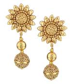 Kundans Indian Golden Copper Dangler drop Earring for Women