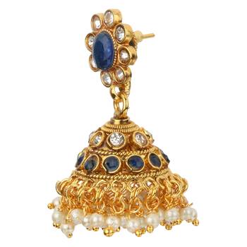 Jhumki Wedding Blue Copper Jhumka Earring for Women 3
