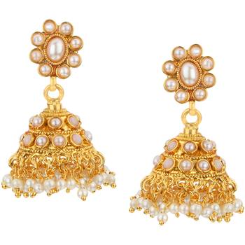 Jhumki Wedding White Copper Jhumka Earring for Women 1