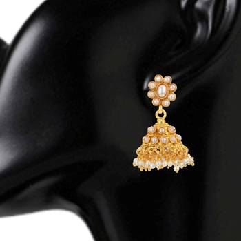 Jhumki Wedding White Copper Jhumka Earring for Women 2