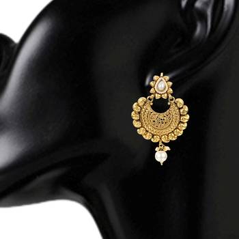 Kundans Indian White Copper Dangler drop Earring for Women 2