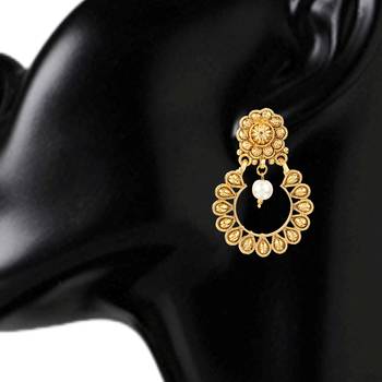 Kundans Indian White Copper Dangler drop Earring for Women 2