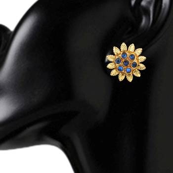 Ladies Studs Blue Copper Stud Earring for Women 2