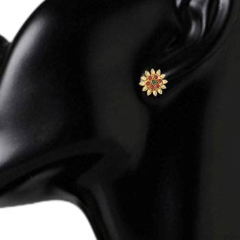 Ladies Studs Maroon Green Copper Stud Earring for Women 2