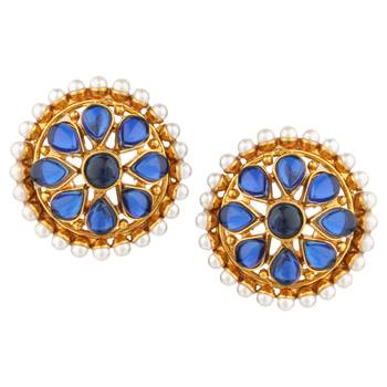 Ladies Studs Blue Copper Stud Earring for Women 1