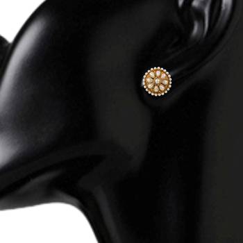 Ladies Studs White Copper Stud Earring for Women 2