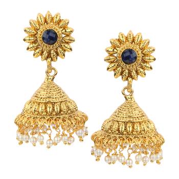Jhumki Wedding Blue Copper Jhumka Earring for Women 1