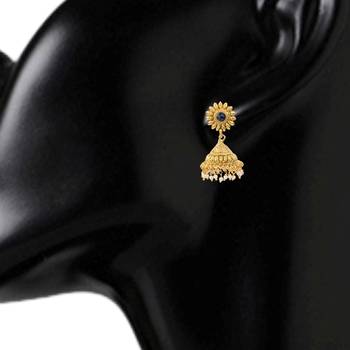 Jhumki Wedding Blue Copper Jhumka Earring for Women 2
