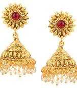 Jhumki Wedding Maroon Copper Jhumka Earring for Women