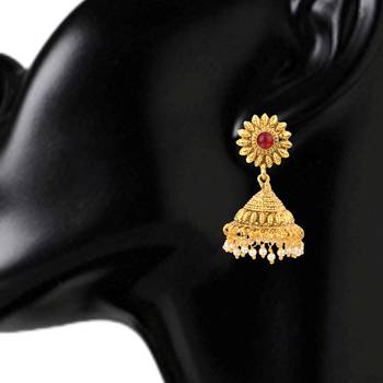 Jhumki Wedding Maroon Copper Jhumka Earring for Women 2