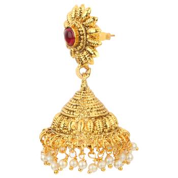 Jhumki Wedding Maroon Copper Jhumka Earring for Women 3