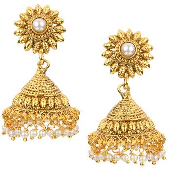 Jhumki Wedding White Copper Jhumka Earring for Women 1
